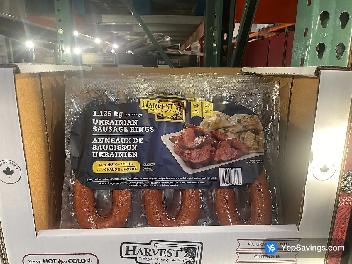 Costco HARVEST MEATS UKRAINIAN SAUSAGE RINGS 3 X 375g - Canada (ITM 1332139)