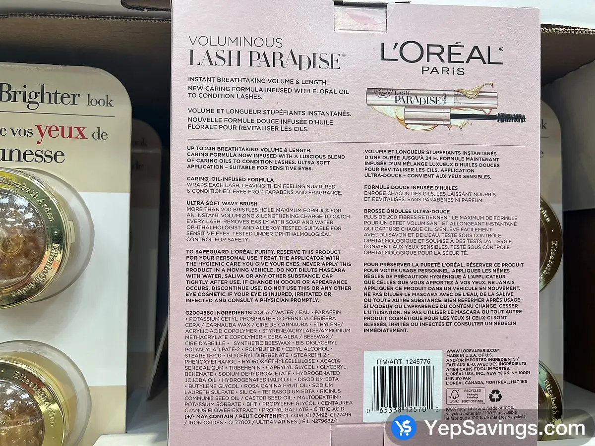 Costco L'ORÉAL LASH PARADISE MASCARA 3PK - Canada (ITM 1245776)