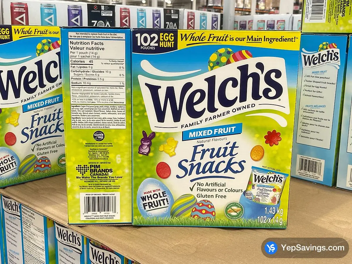 Costco WELCH'S FRUIT SNACKS 102 x 14 g - Canada (ITM 1772250)