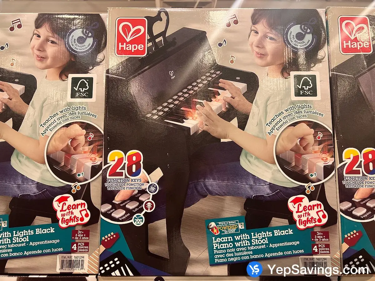 Costco HAPE PIANO WITH STOOL LEARN WITH LIGHTS - Canada (ITM 1601294)