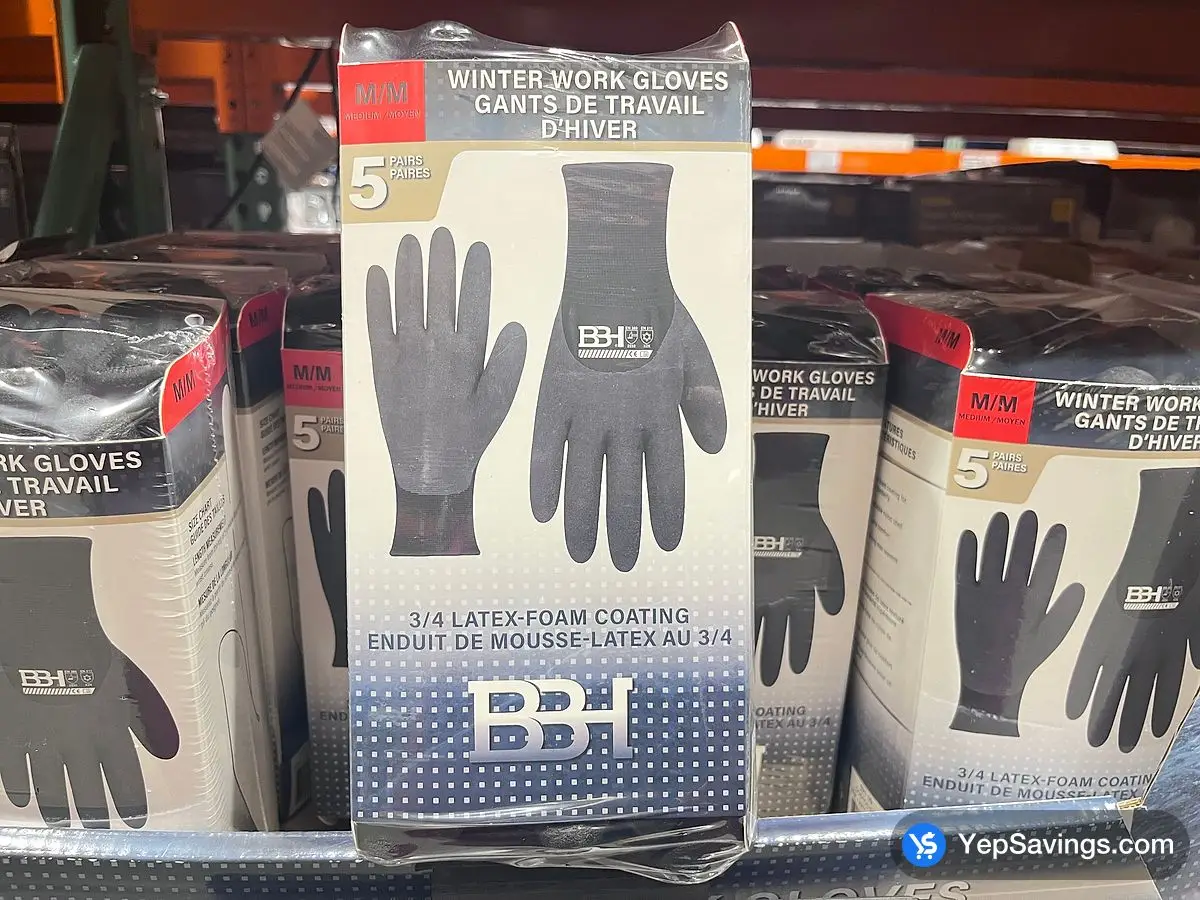 Costco GROUPE BBH WINTER GLOVES 5 PAIRS SIZE : M - L - Canada (ITM 1823377)