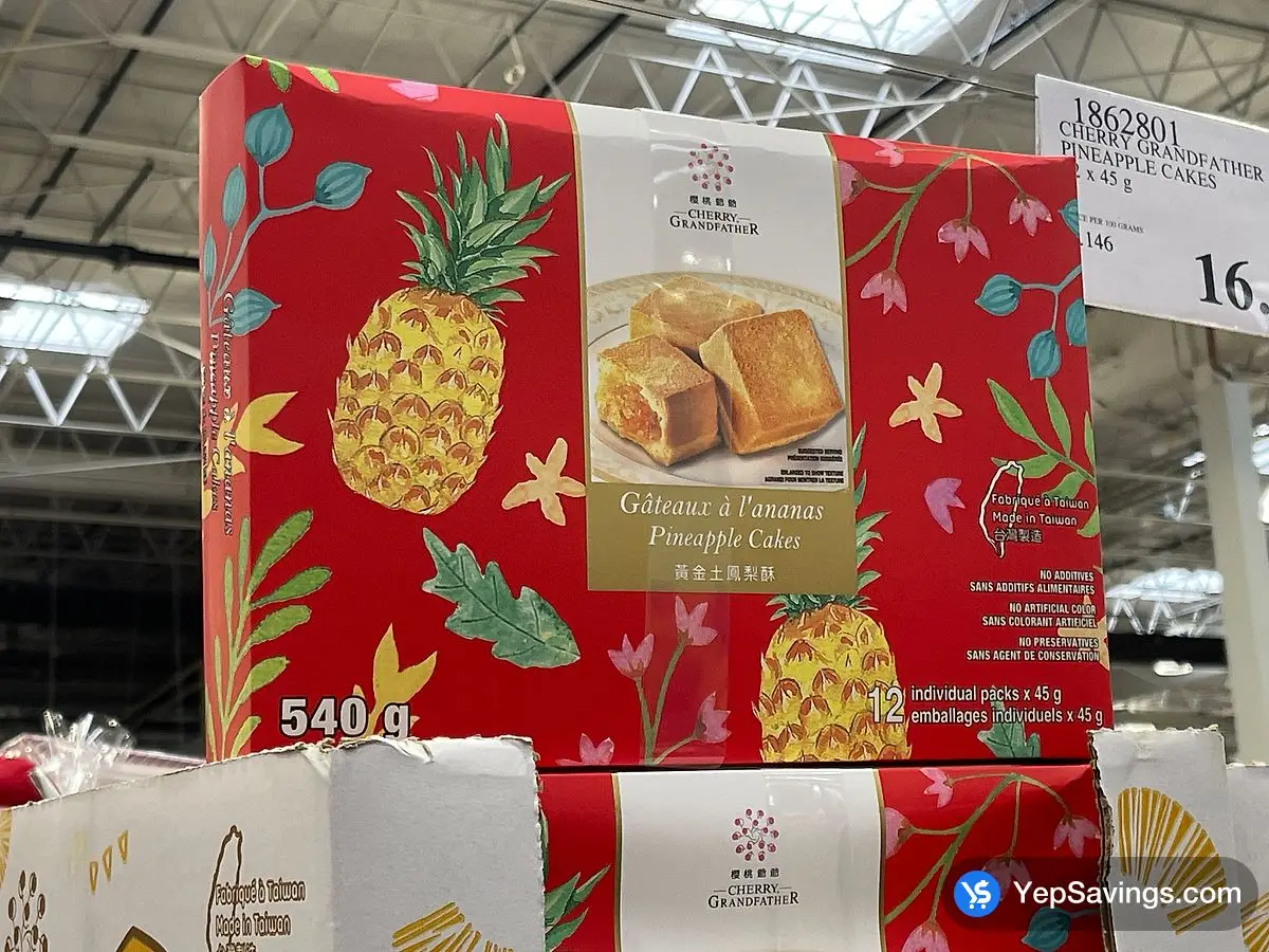 Costco CHERRY GRANDFATHER PINEAPPLE CAKES 12 x 45 g - Canada (ITM 1862801)
