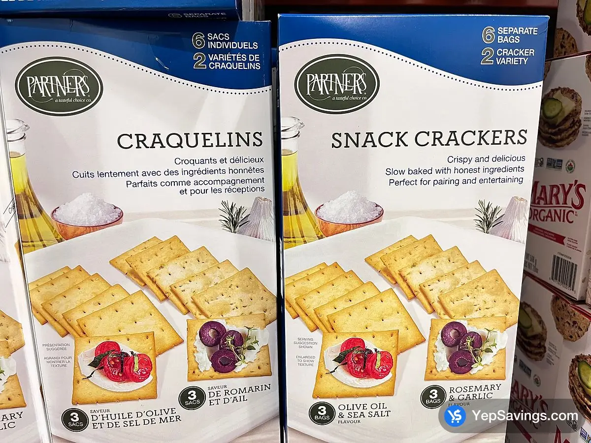 Costco PARTNERS CRACKERS 2 FLAVOURS 678g - Canada (ITM 4175000)