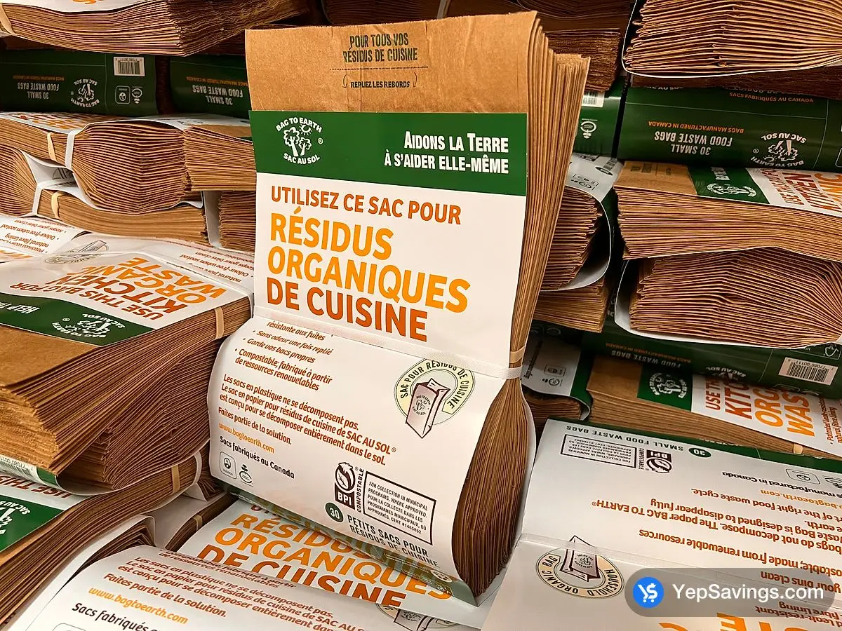 Costco BAG TO EARTH FOOD WASTE BAGS PACK OF 30 7 " X 12 " - Canada (ITM 199201)