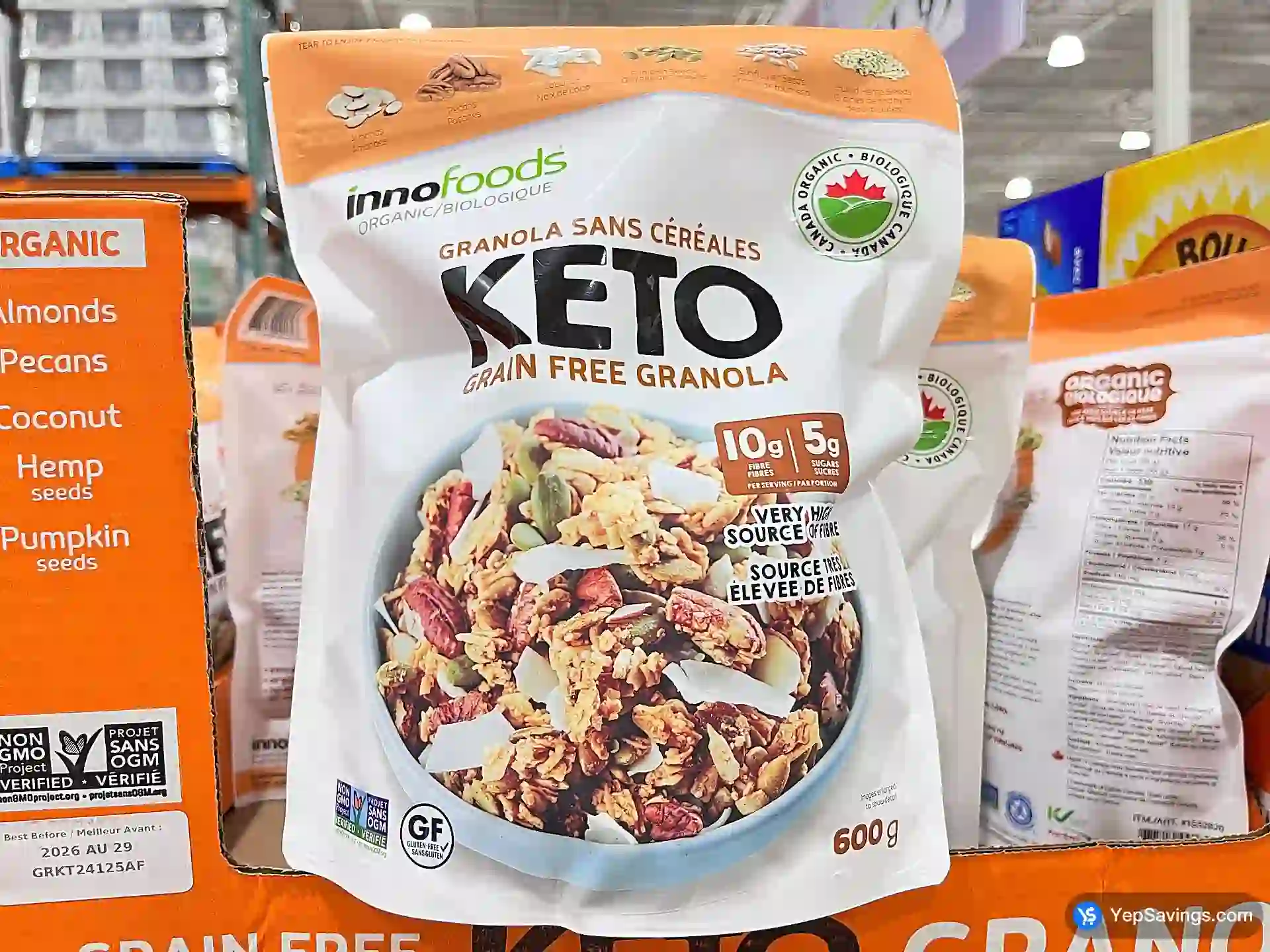 Costco INNO FOODS ORGANIC KETO GRANOLA 600g - Canada (ITM 1552820)