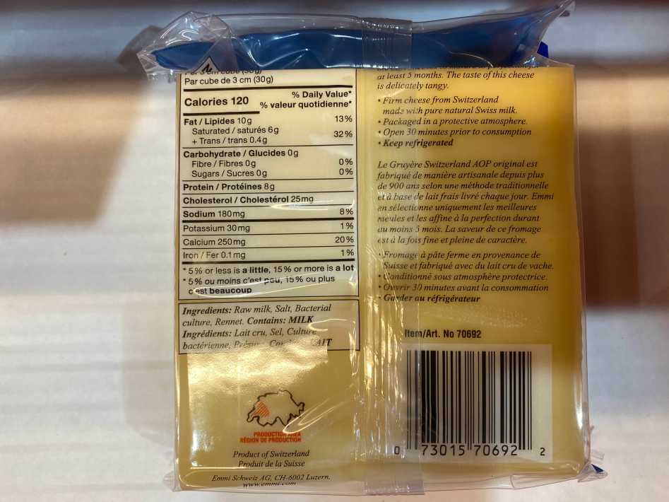 SWISS KNIGHT GRUYERE CHEESE 450 g ITM 70692 at Costco