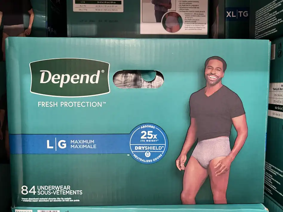 DEPEND UNDERWEAR FOR MEN LARGE 84 COUNT ITM 2011882 at Costco