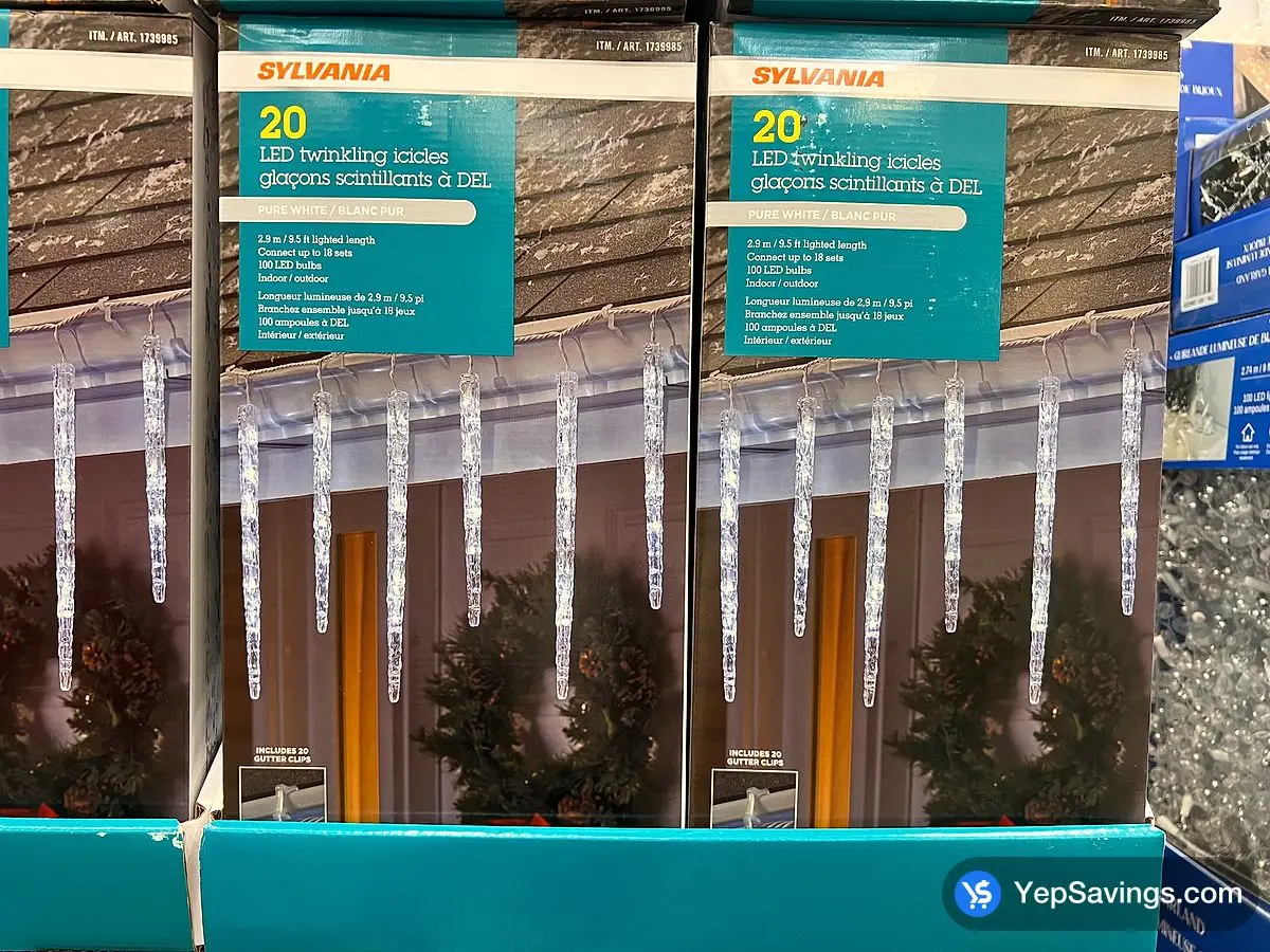 Costco SYLVANIA LED TWINKLING ICICLES 20 PIECES - Canada (ITM 1739985)