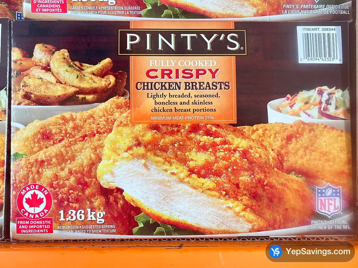 Costco PINTY'S CRISPY CHICKEN BREASTS 1.36 kg - Canada (ITM 308344)