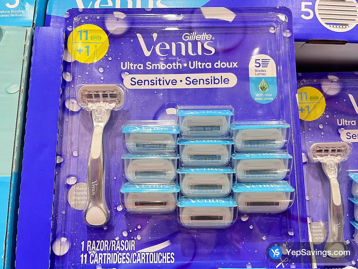 Costco VENUS PLATINUM DELUXE RAZOR + 11 CARTRIDGES - Canada (ITM 1515730)