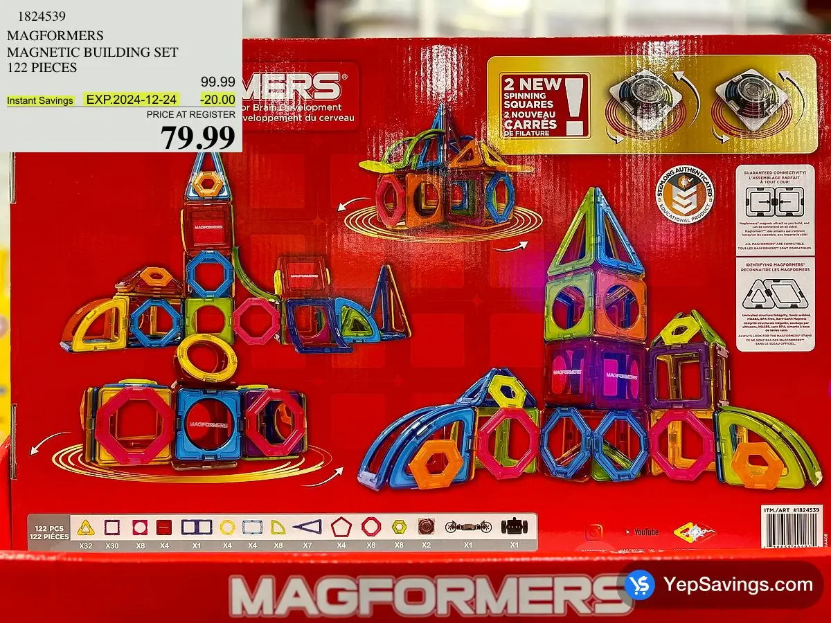 MAGFORMERS MAGNETIC BUILDING SET 122 PIECES at Costco 3180 Laird Rd Mississauga Oakville