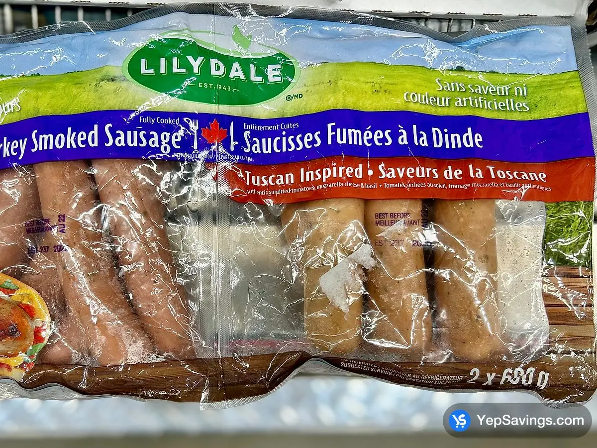 Costco LILYDALE TUSCAN TURKEY SAUSAGE 2 x 600 g - Canada (ITM 1921079)