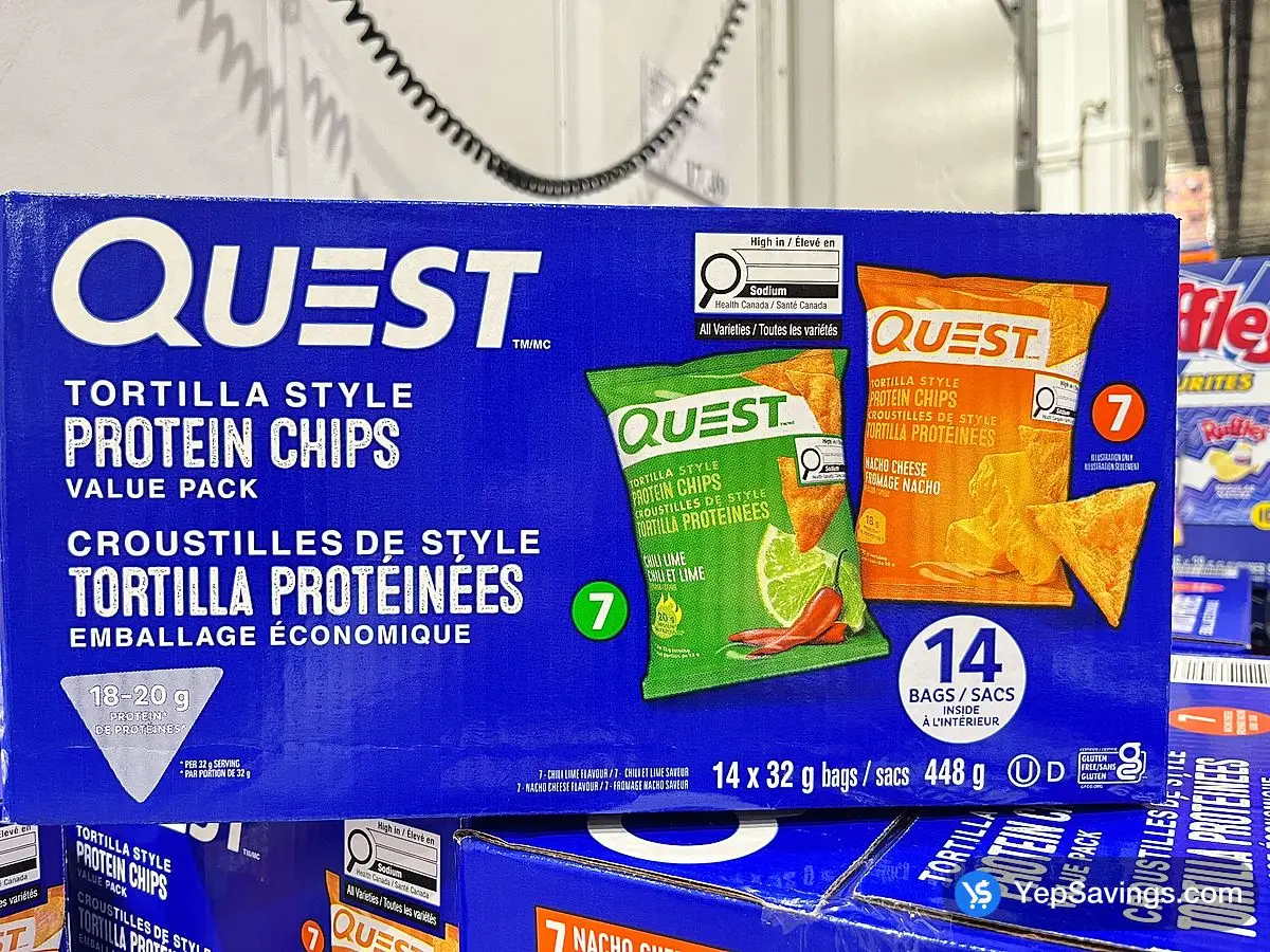 Costco QUEST PROTEIN CHIPS NACHO CHEESE & CHILI 14 x 32 g - Canada (ITM 2688395)