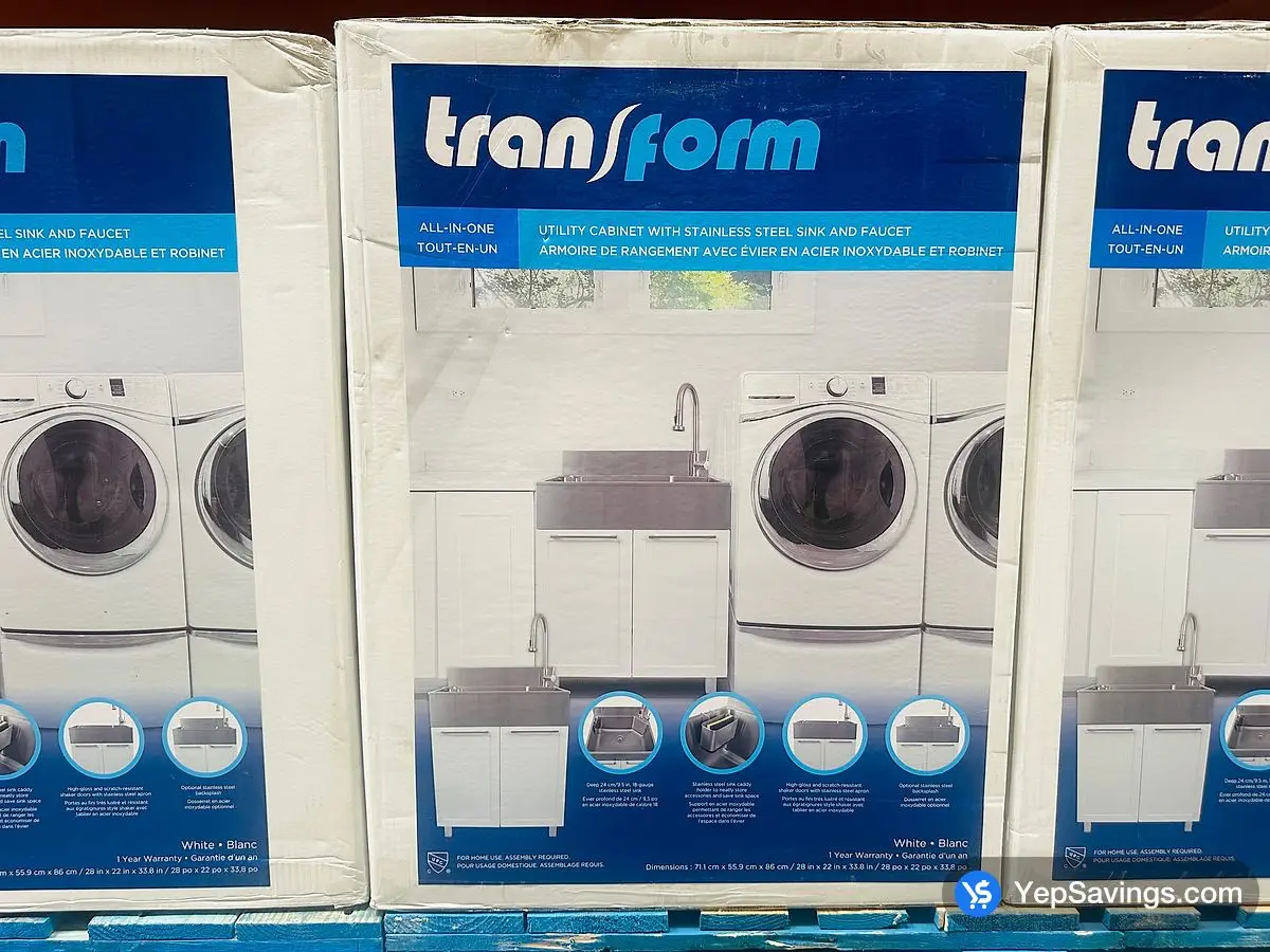 Costco TRANSFORM 28 " LAUNDRY CABINET WITH SINK AND FAUCET - Canada (ITM 1726349)