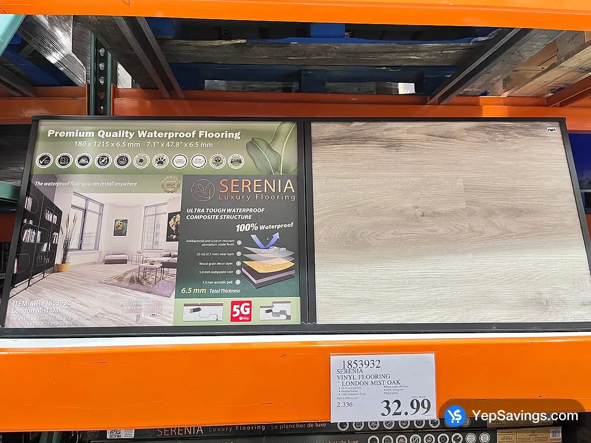 Costco SERENIA VINYL FLOORING LONDON MIST OAK - Canada (ITM 1853932)