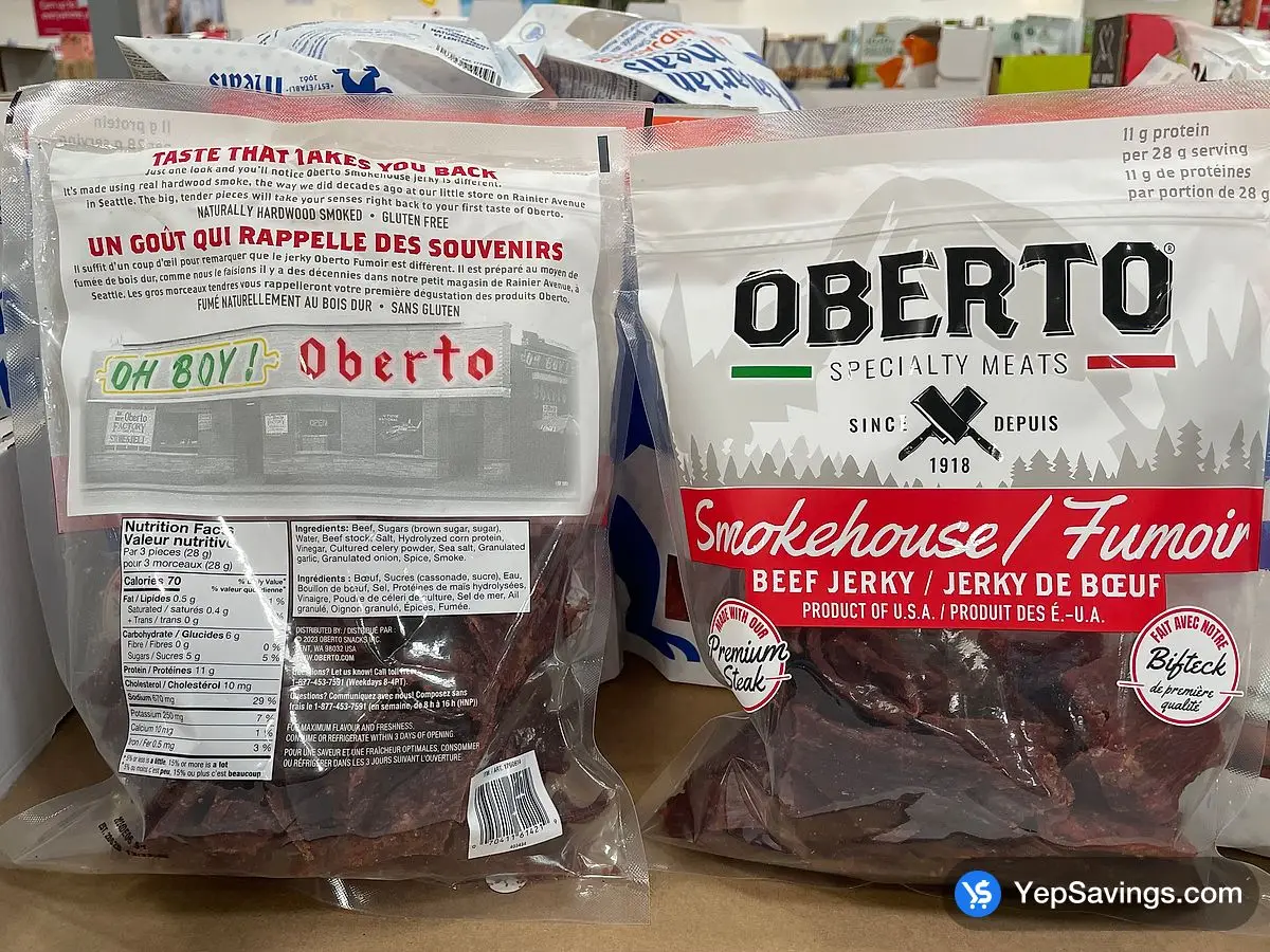 Costco OBERTO SMOKEHOUSE BEEF JERKY 300 g - Canada (ITM 1760614)