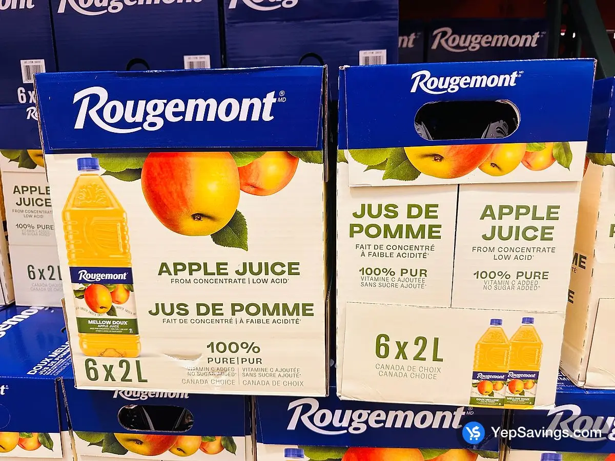 Costco ROUGEMONT APPLE JUICE 6 x 2 L - Canada (ITM 308752)