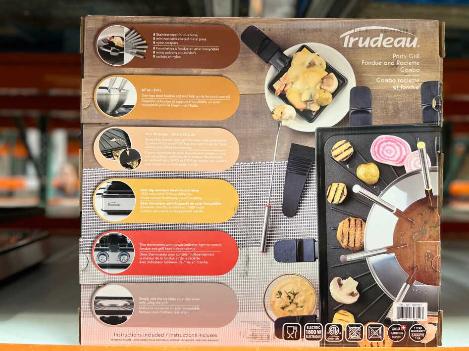 Costco TRUDEAU 30 PIECE PARTY RILL FONDUE AND RACLETTE - Canada (ITM 1027321)