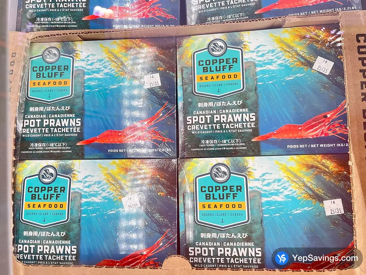 Costco COPPER BLUFF SEAFOOD XL SPOT PRAWNS 1 kg - Canada (ITM 2898611)