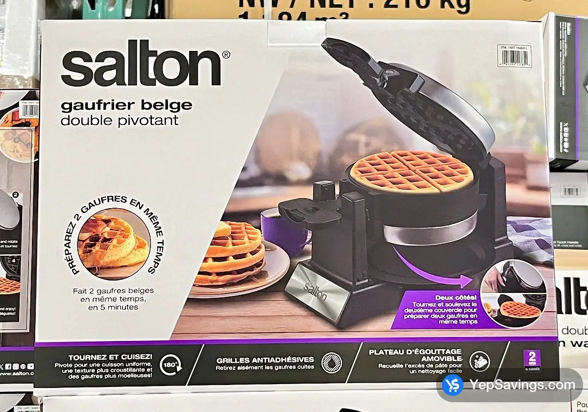 Costco SALTON ROTATING DOUBLE BELGIAN WAFFLE MAKER - Canada (ITM 1848411)