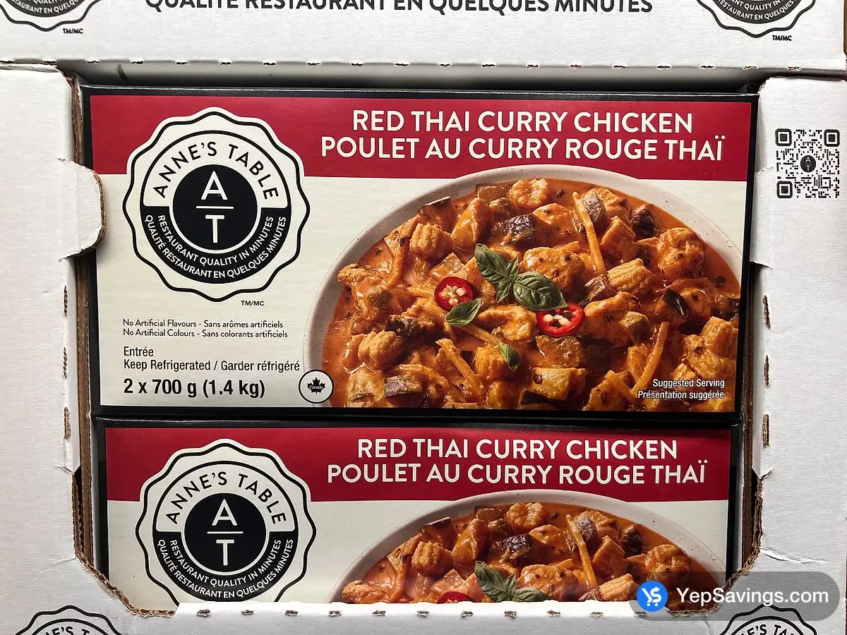 Costco ANNE'S TABLE RED THAI CHICKEN CURRY 2 x 700 g - Canada (ITM 1831310)