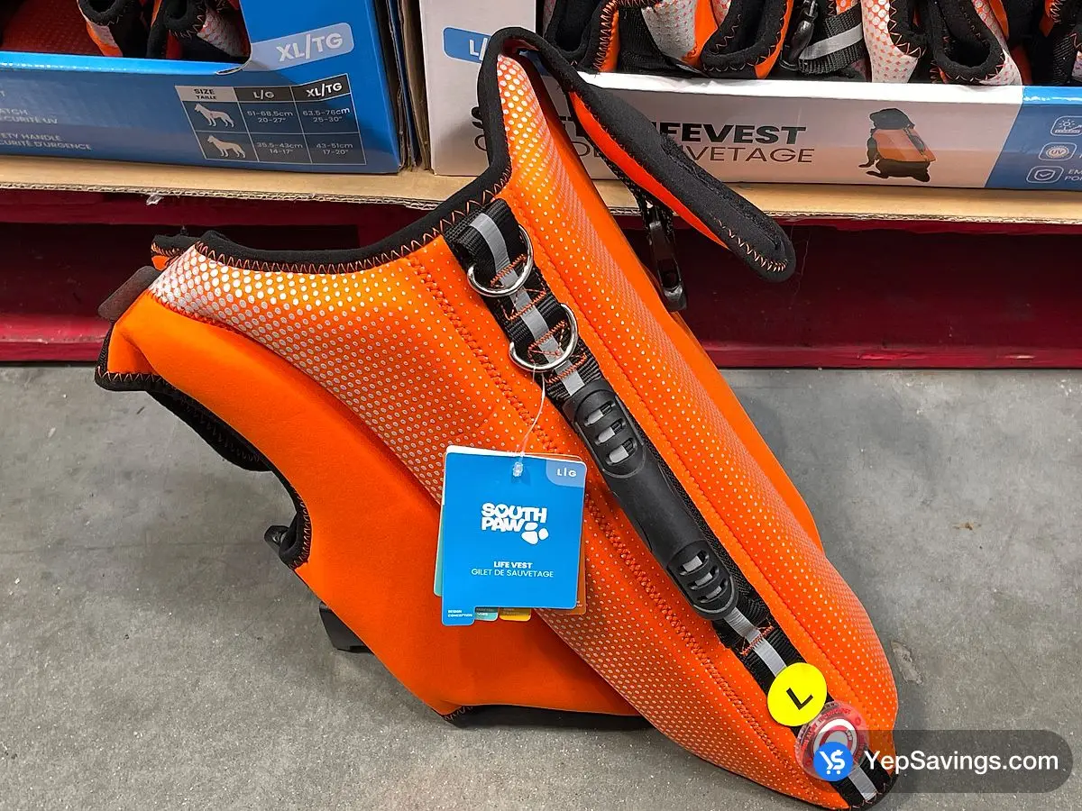 Costco SOUTH PAW DOG LIFE JACKET SIZES L / XL - Canada (ITM 1921219)