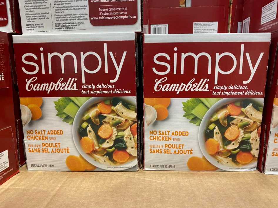 CAMPBELL'S NO SALT SIMPLY CHICKEN BROTH 6X946 mL ITM 1373299 at Costco