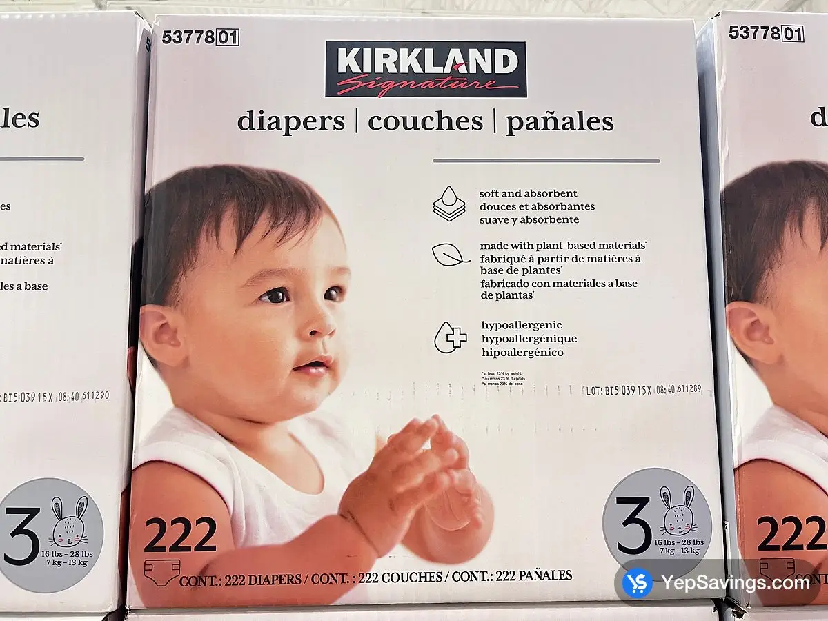 Costco KIRKLAND SIGNATURE DIAPERS SIZE 3 PACK OF 222 - Canada (ITM 1481672)