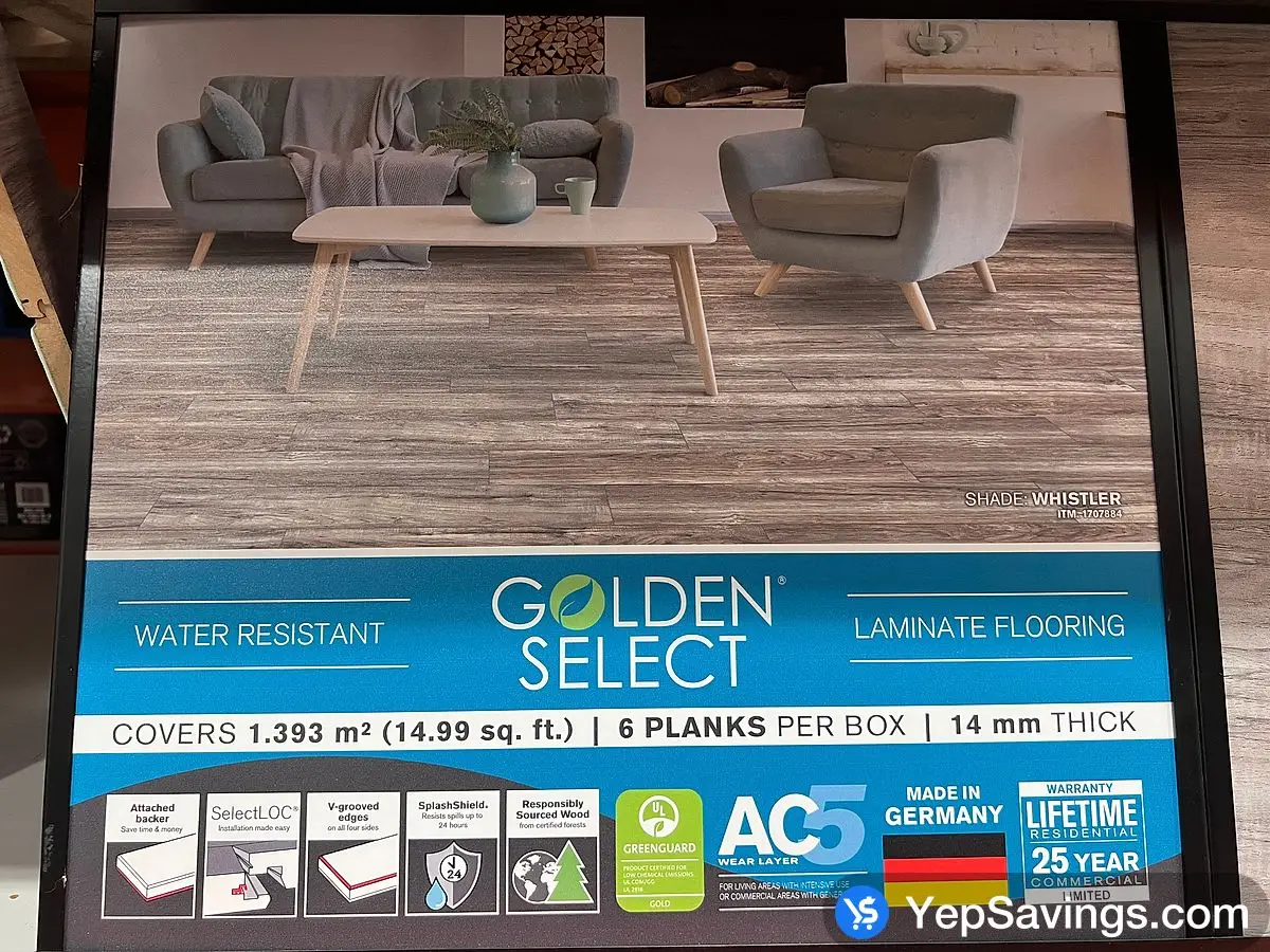 Costco GOLDEN SELECT LAMINATE FLOORING WHISTLER - Canada (ITM 1707884)