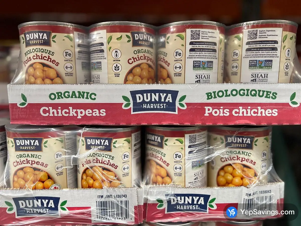 Costco DUNYA ORGANIC CHICK PEAS 8 x 540 mL - Canada (ITM 1838043)