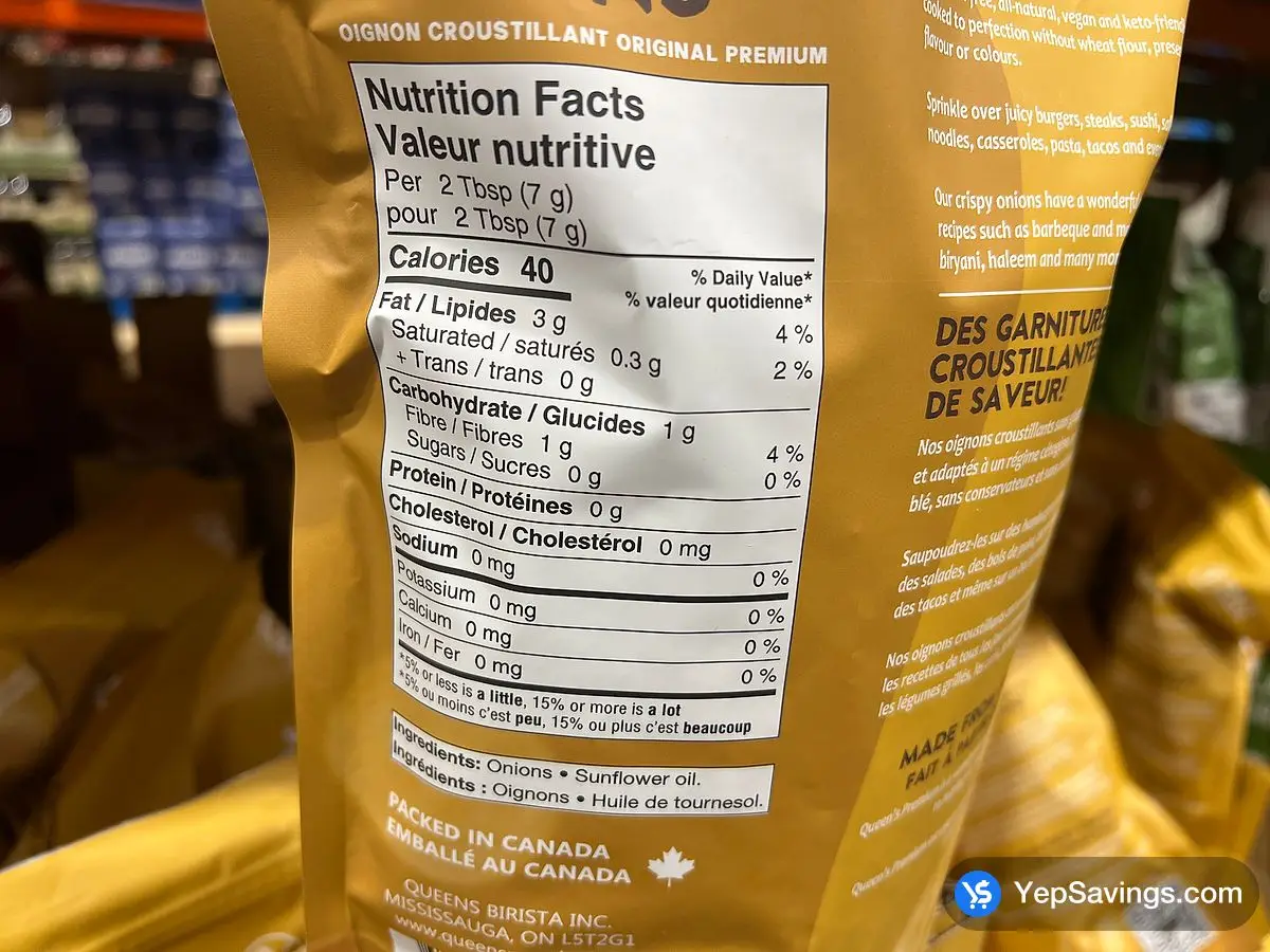 Costco QUEEN'S ORIGINAL CRISPY ONIONS 850 g - Canada (ITM 1780548)
