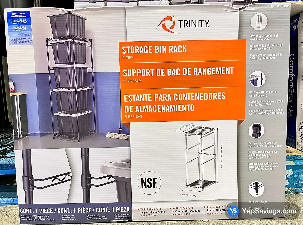 Costco TRINITY STORAGE BIN RACK 5- TIER - Canada (ITM 1882220)