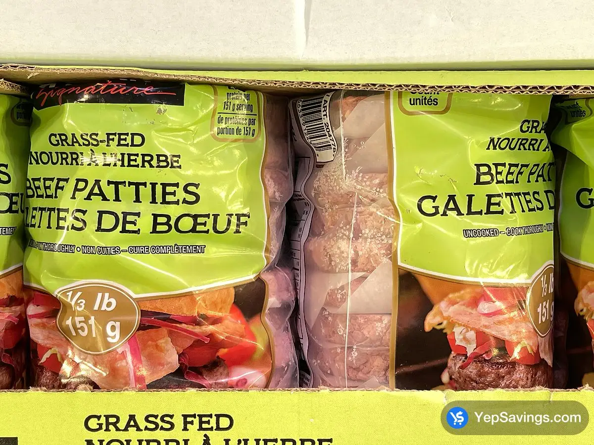 Costco KIRKLAND SIGNATURE GRASSFED BEEF PATTIES 15 x 151 g - Canada (ITM 2047787)