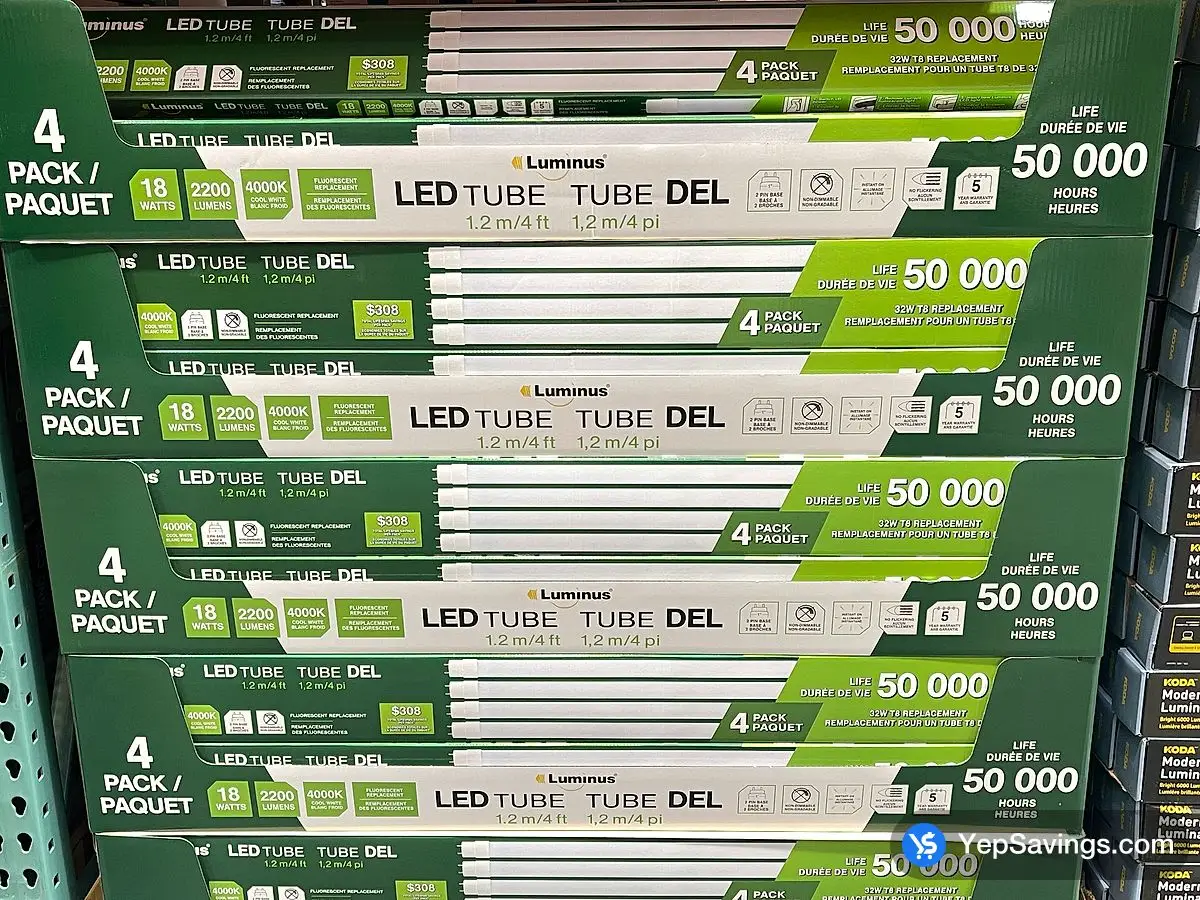 Costco LUMINUS LED TUBE 4 PACK - Canada (ITM 1864682)