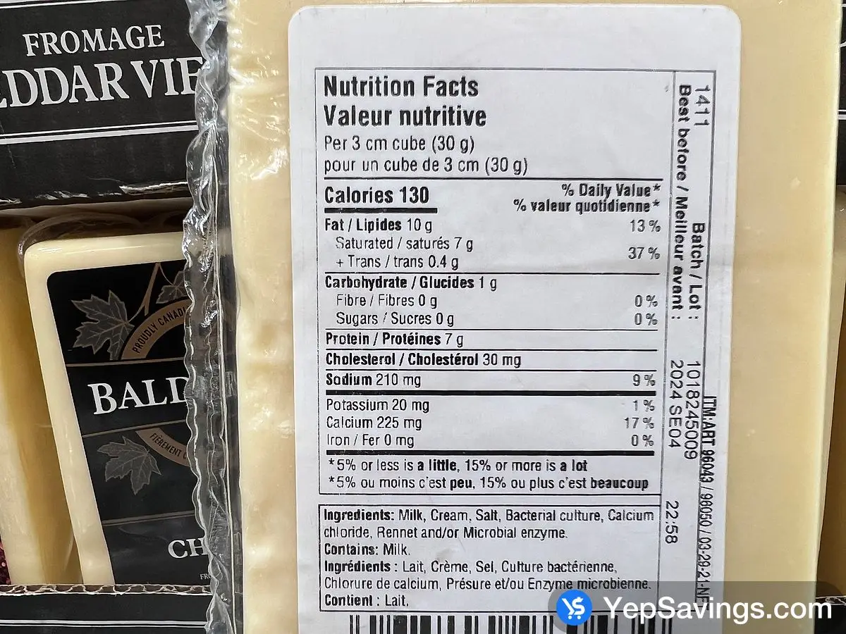 Costco BALDERSON 5 YEAR OLD CHEDDAR 500 g - Canada (ITM 96043)