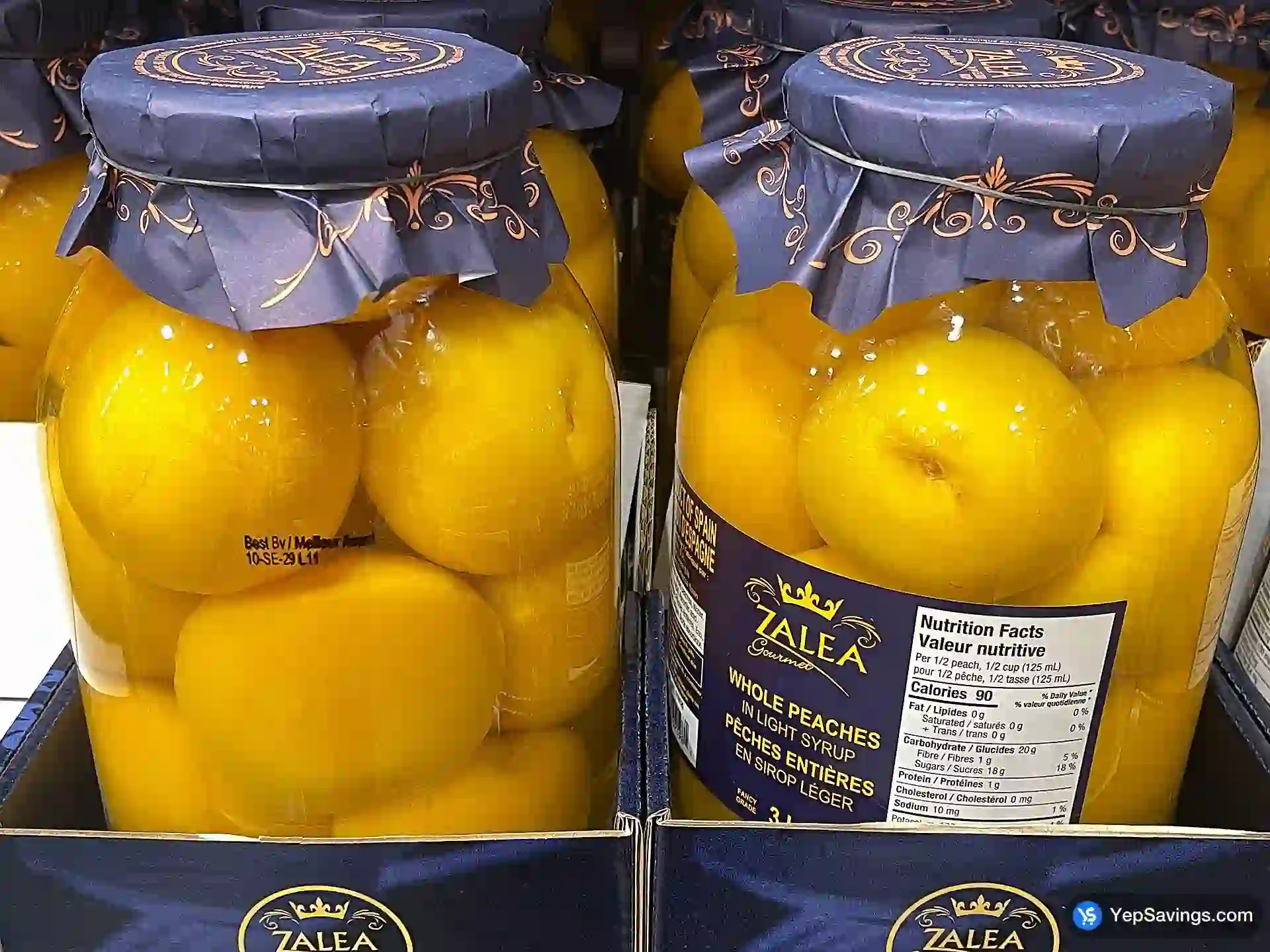 Costco ZALEA WHOLE PEACHES 2.9L - Canada (ITM 1174125)