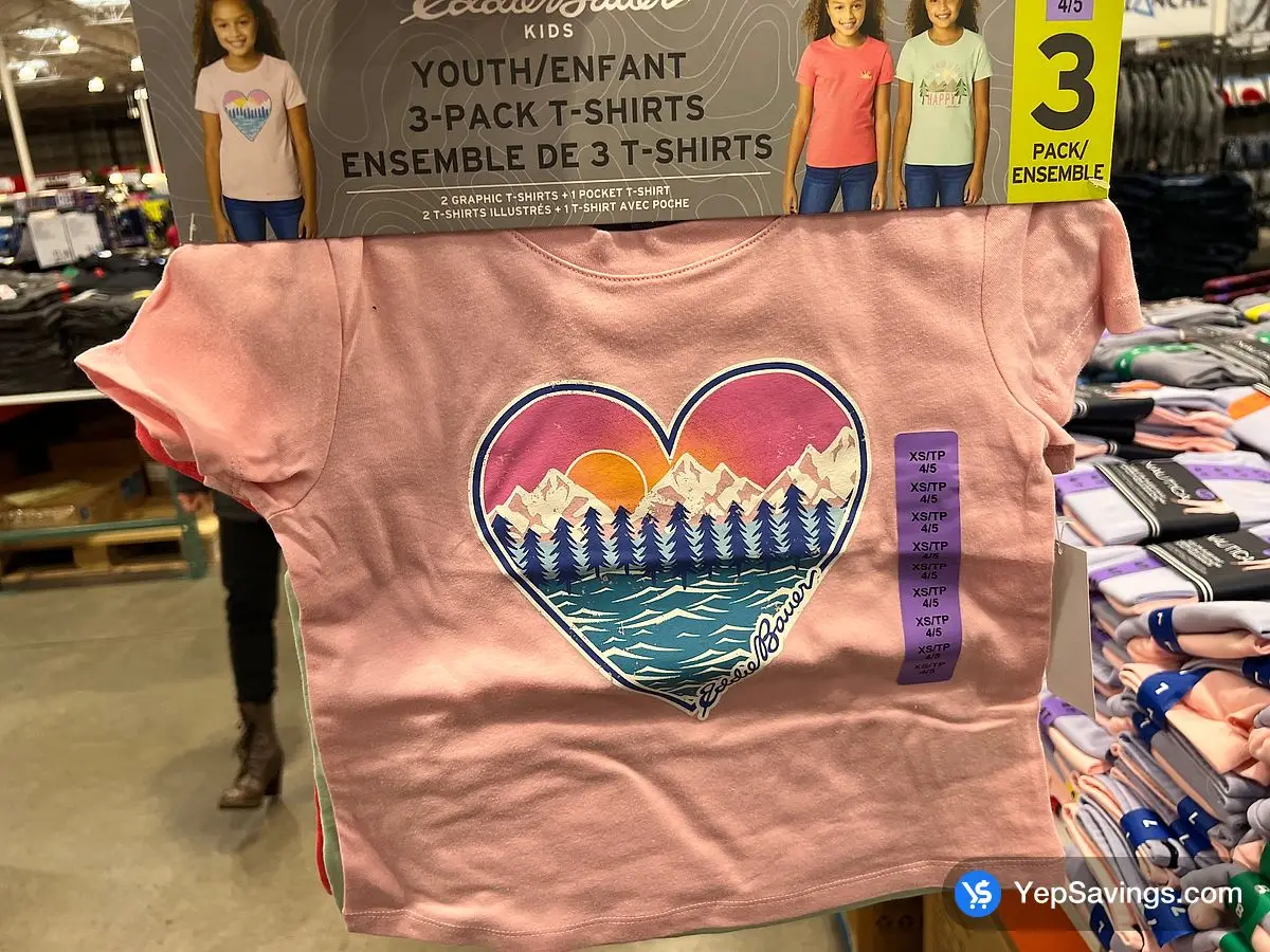 EDDIE BAUER 3PK TEE KIDS SIZES XS - XL ITM 1595847 at Costco