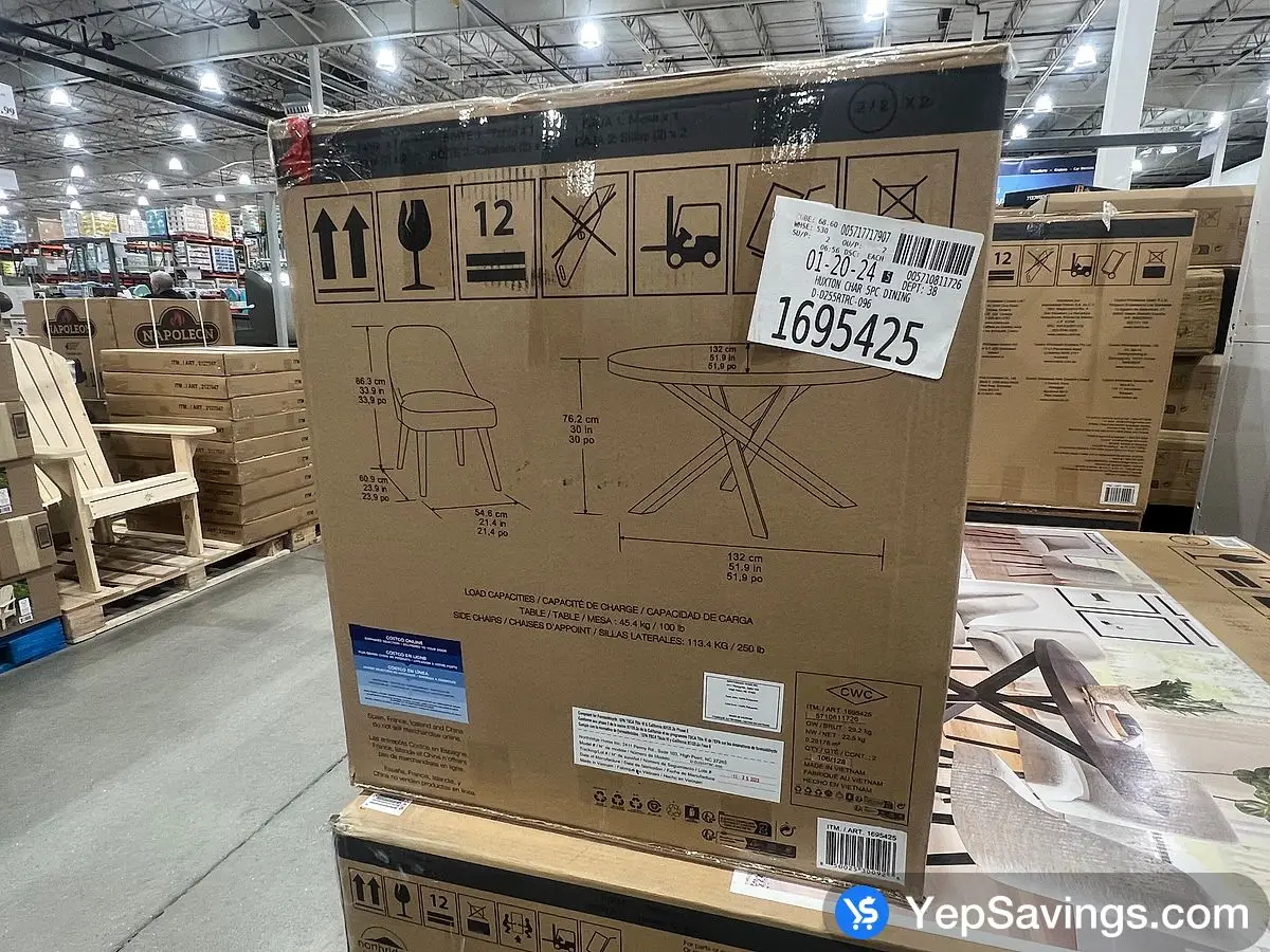 HUXTON 5PC DINING ROOM SET 3 BOXES ITM 1695425 at Costco