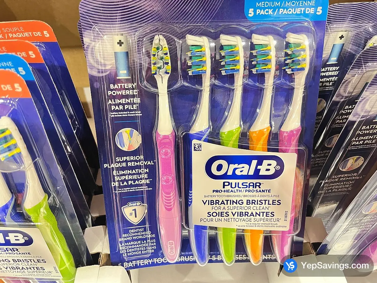 ORAL - B PRO HEALTH PULSAR TOOTHBRUSHES PACK OF 5 ITM 1654083 at Costco