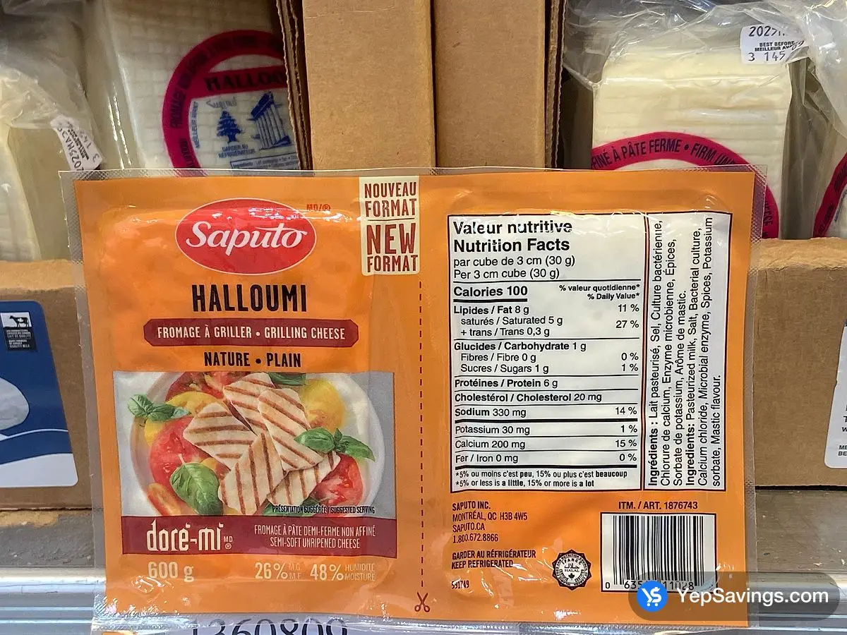 Costco SAPUTO PLAIN HALLOUMI CHEESE 2 x 300 g - Canada (ITM 1876743)