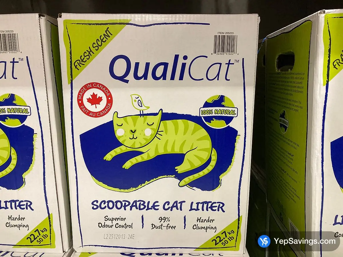 Costco QUALICAT SCOOPABLE LITTER 22.7 kg - Canada (ITM 205233)
