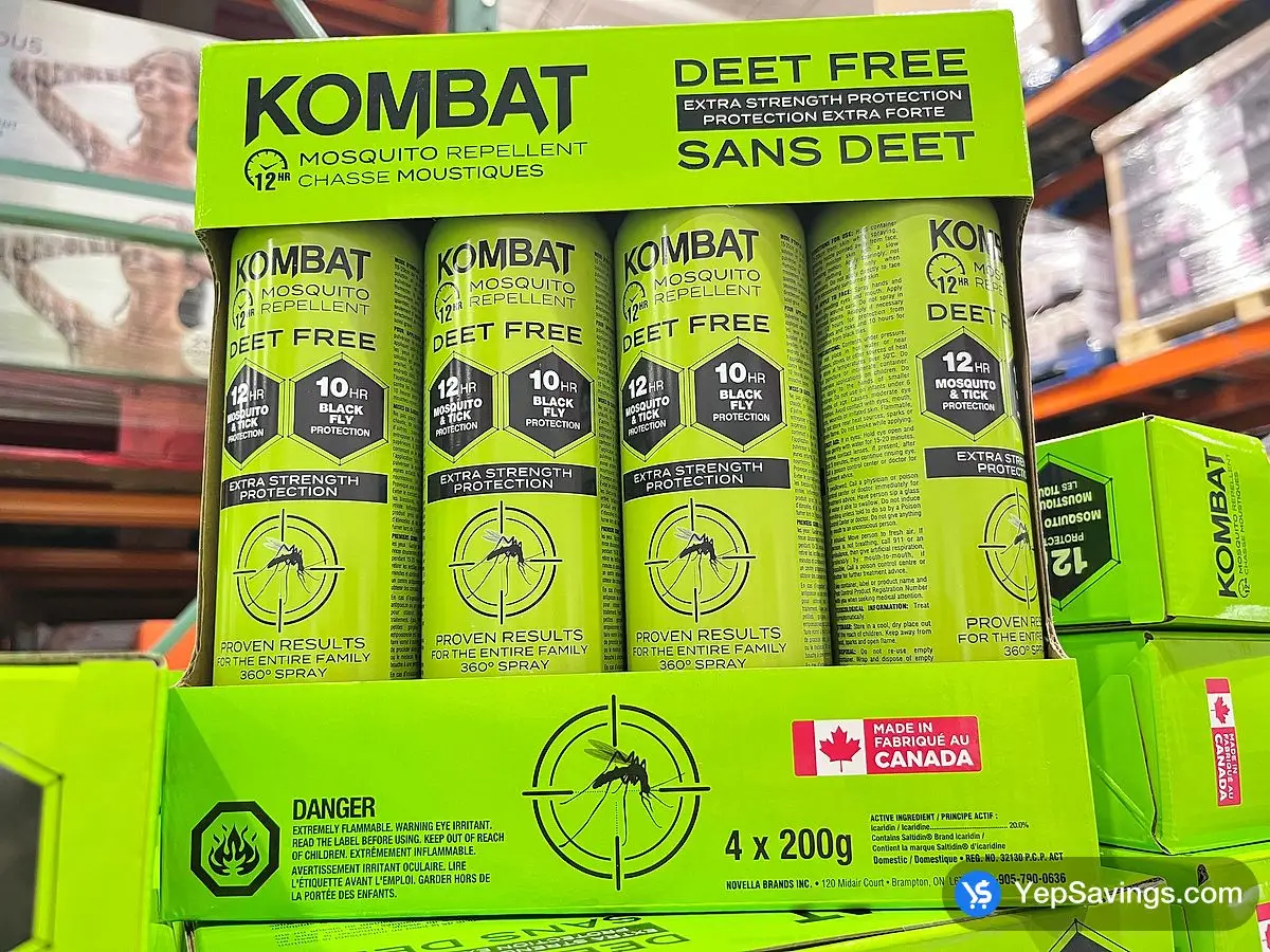 Costco KOMBAT DEET FREE REPELLENT 4 x 200 g - Canada (ITM 1773975)