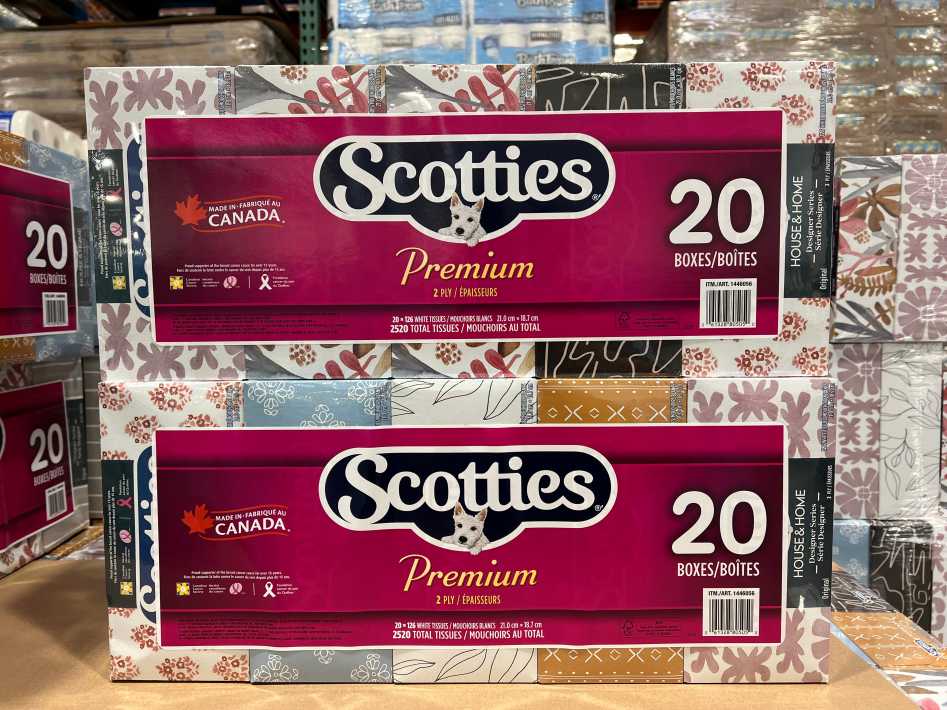 SCOTTIES PREMIUM 2 PLY FACIAL TISSUE 20 BOXES X 126 SHEETS ITM 1446056 at Costco