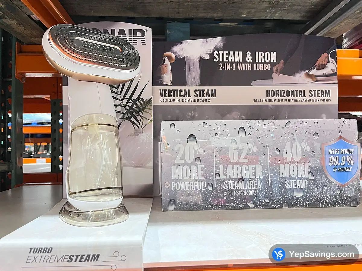 CONAIR EXTREME STEAM GARMENT STEAMER ^2 IN 1 TURBO ITM 1543452 at Costco