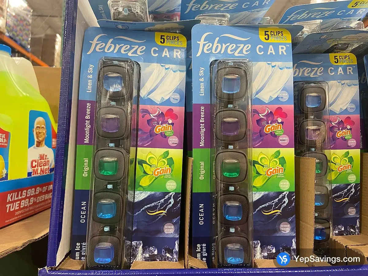 Costco FEBREZE CAR AIR FRESHENER PACK OF 5 - Canada (ITM 1858498)