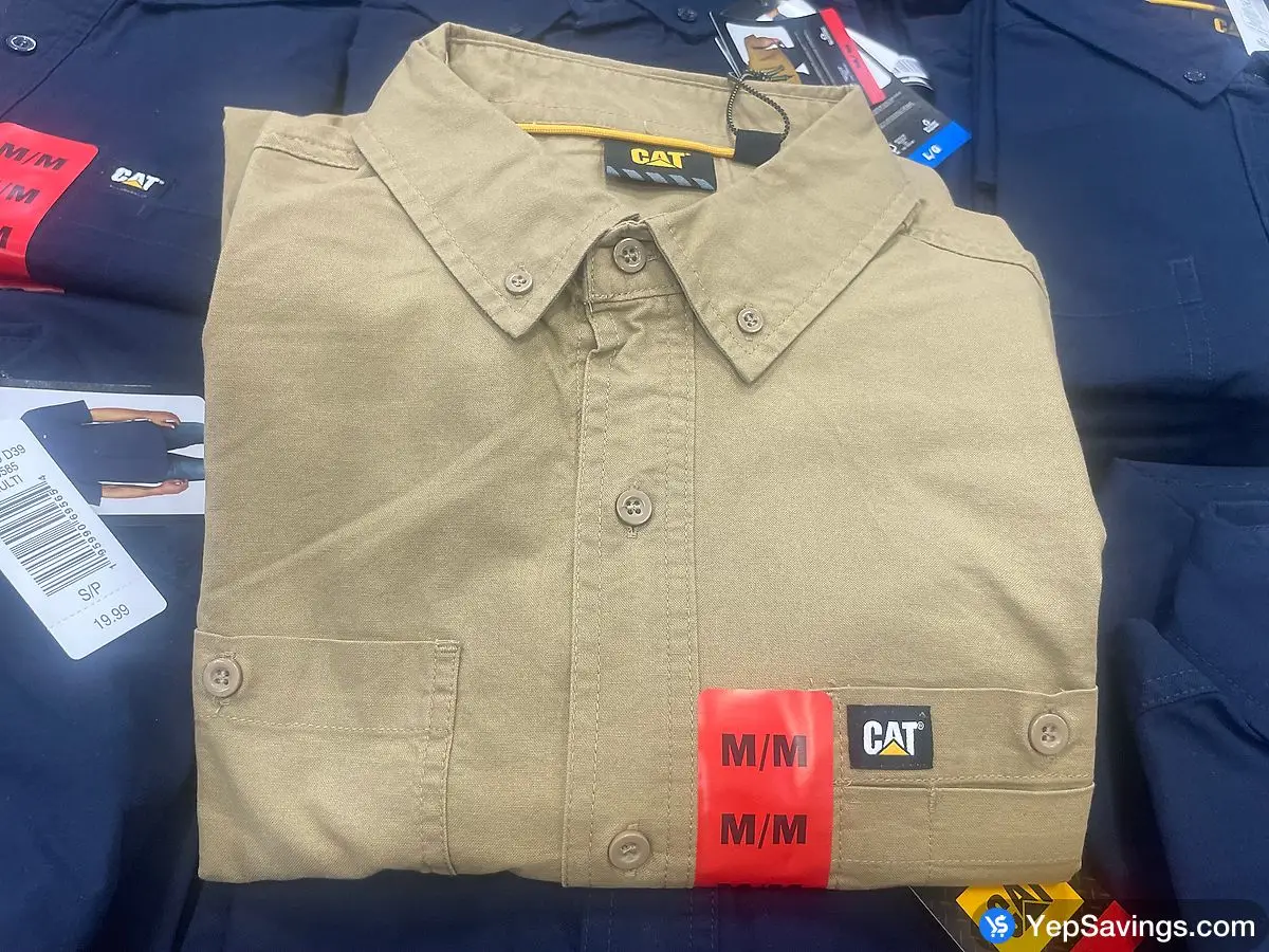 CATERPILLAR SHORT SLEEVE WORKSHIRT + MENS SIZES S - XXL at Costco