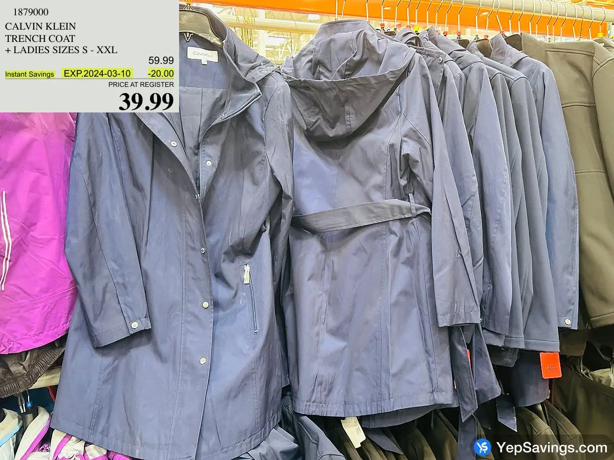 CALVIN KLEIN TRENCH COAT LADIES SIZES S XXL at Costco 693 Wonderland Rd London