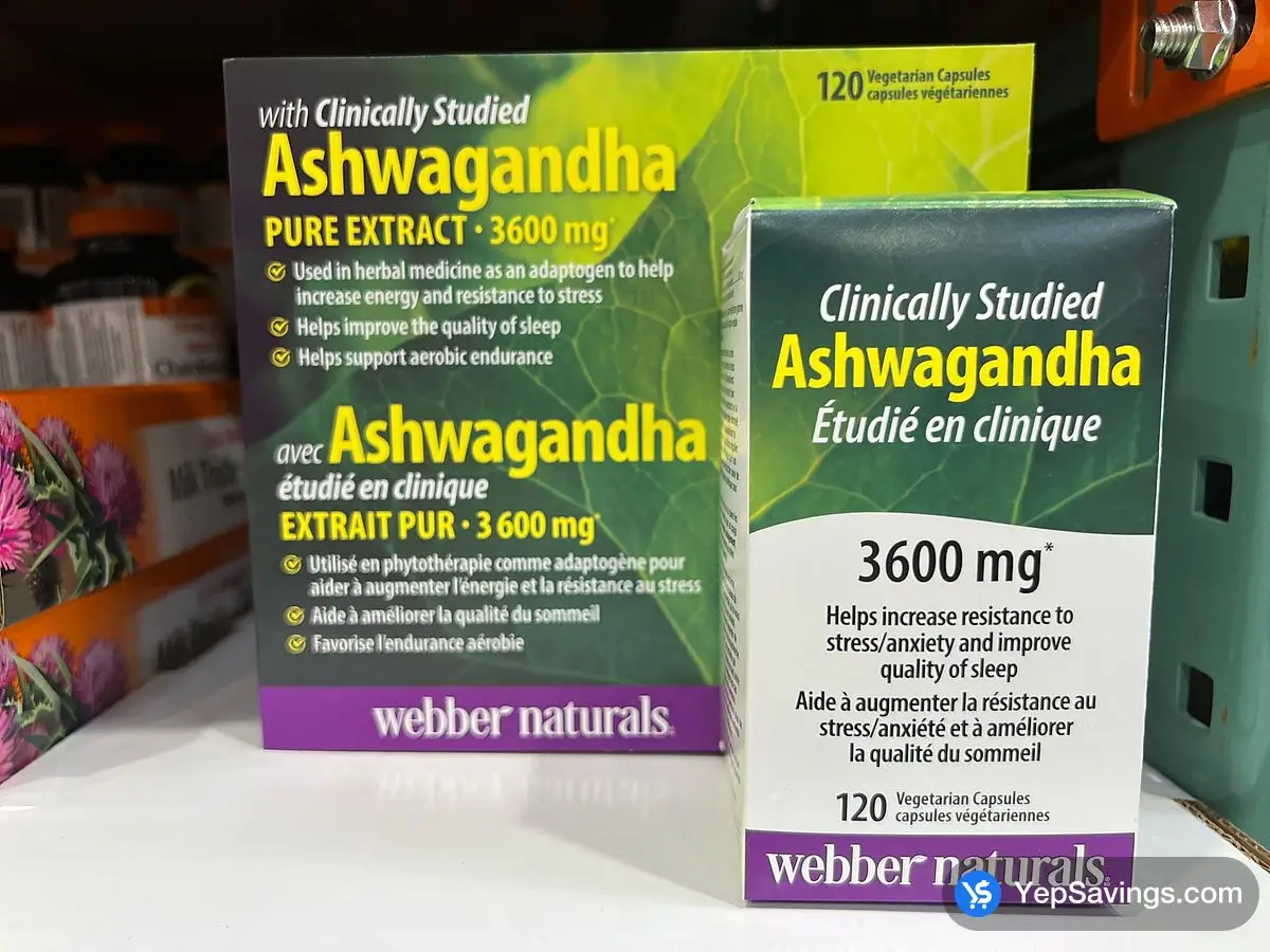 Costco WEBBER NNATURALS ASHWAGANDHA 3600MG 120 VEGETARIAN CAPS - Canada (ITM 1467085)