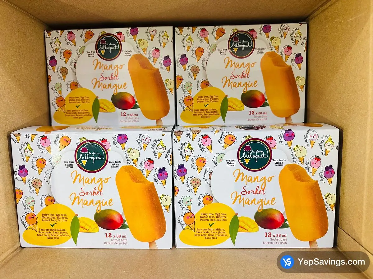 BILBOQUET MANGO SORBET BARS 12 x 88 ml ITM 1661288 at Costco