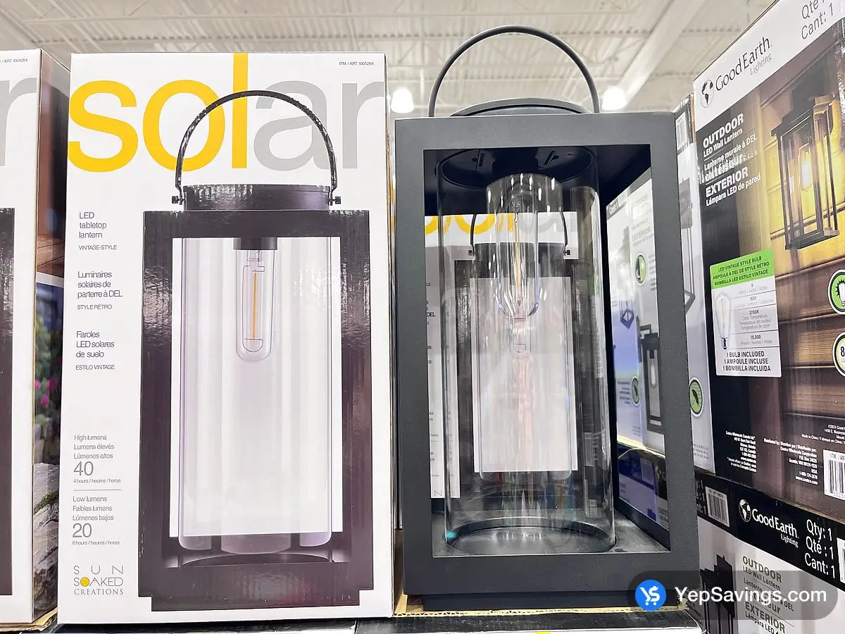 Costco GTX BRANDS SOLAR TABLE LANTERN 40-20 LUMENS - Canada (ITM 1005264)